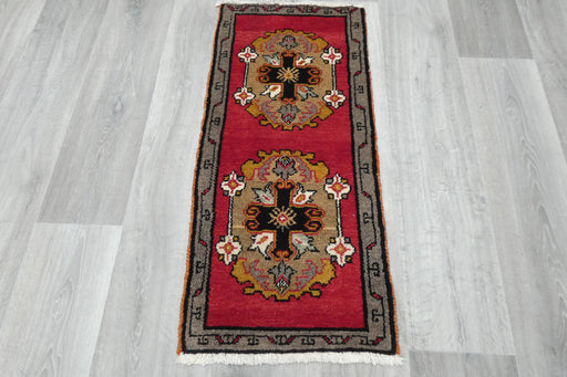 Vintage Turkish Anatolian Tribal Rug  Size: 90 x 43cm- Rugs Direct 