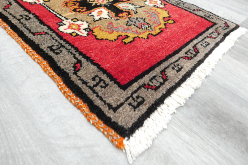 Vintage Turkish Anatolian Tribal Rug  Size: 90 x 43cm- Rugs Direct 