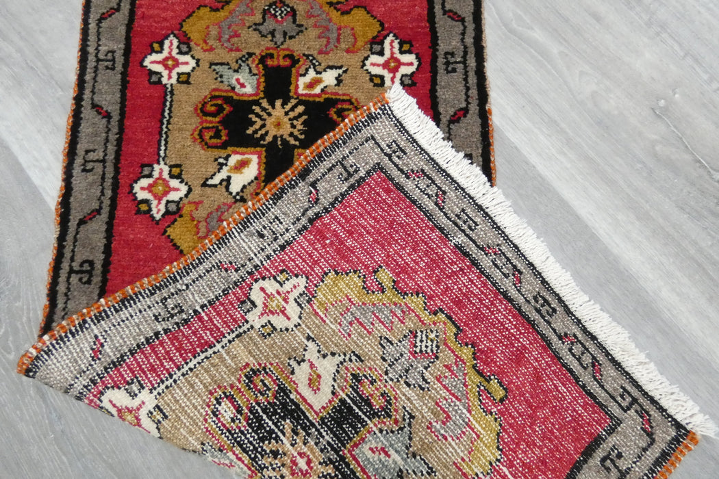 Vintage Turkish Anatolian Tribal Rug  Size: 90 x 43cm- Rugs Direct 