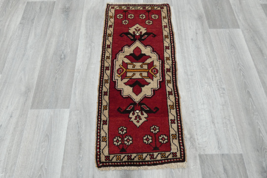 Vintage Turkish Anatolian Tribal Rug  Size: 100 x 43cm- Rugs Direct 
