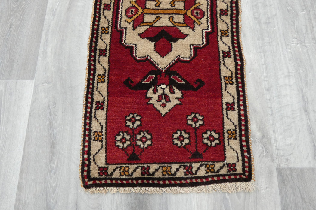 Vintage Turkish Anatolian Tribal Rug  Size: 100 x 43cm- Rugs Direct 