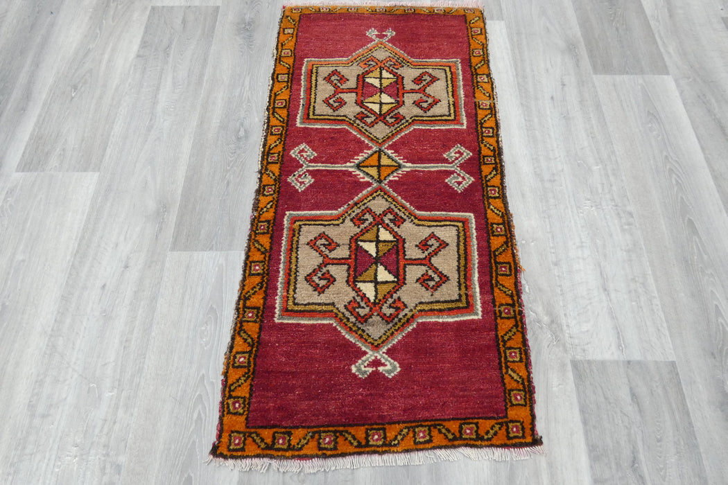 Vintage Turkish Anatolian Tribal Rug  Size: 84 x 57cm- Rugs Direct 