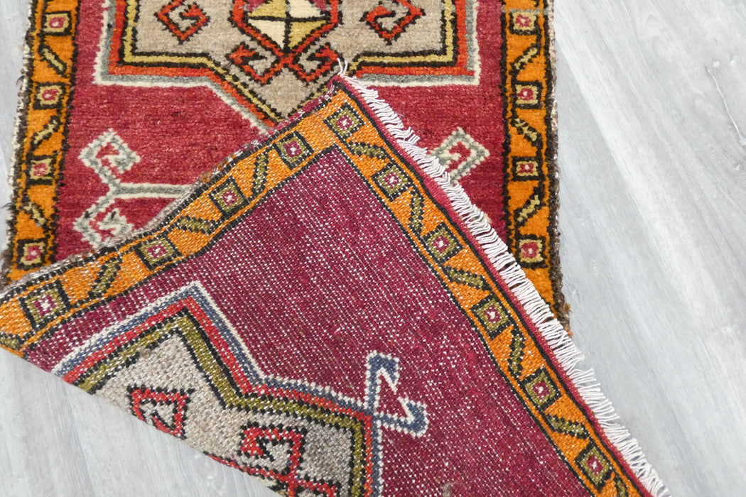 Vintage Turkish Anatolian Tribal Rug  Size: 84 x 57cm- Rugs Direct 