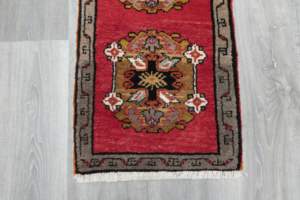 Vintage Turkish Anatolian Tribal Rug  Size: 75 x 42cm- Rugs Direct 