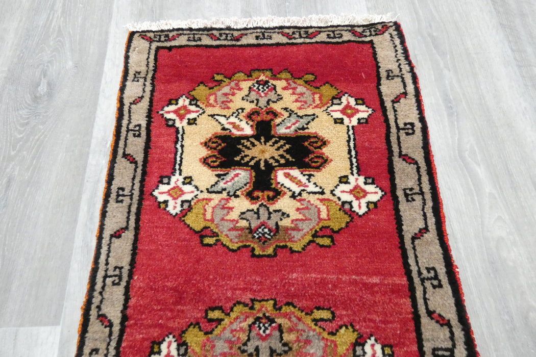 Vintage Turkish Anatolian Tribal Rug  Size: 75 x 42cm- Rugs Direct 