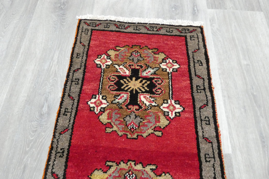 Vintage Turkish Anatolian Tribal Rug  Size: 80 x 43cm- Rugs Direct 