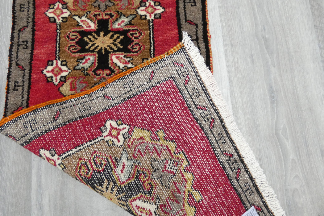 Vintage Turkish Anatolian Tribal Rug  Size: 80 x 43cm- Rugs Direct 