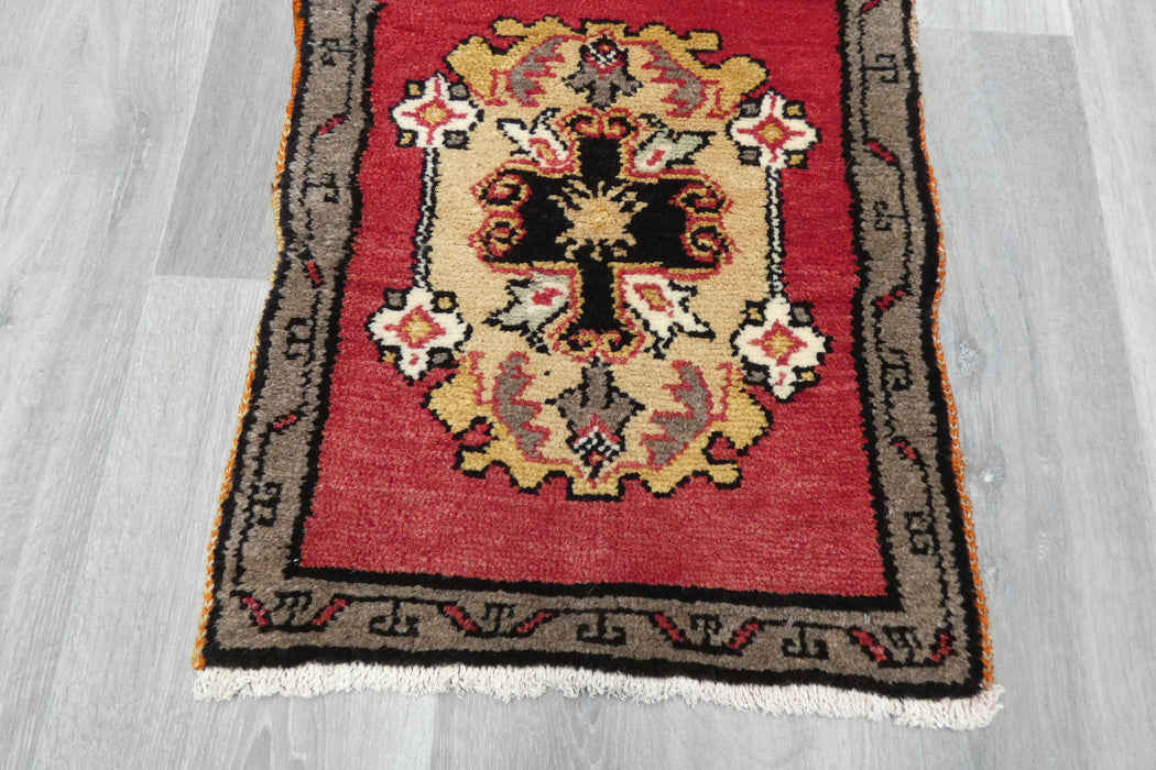 Vintage Turkish Anatolian Tribal Rug  Size: 87 x 44cm- Rugs Direct 