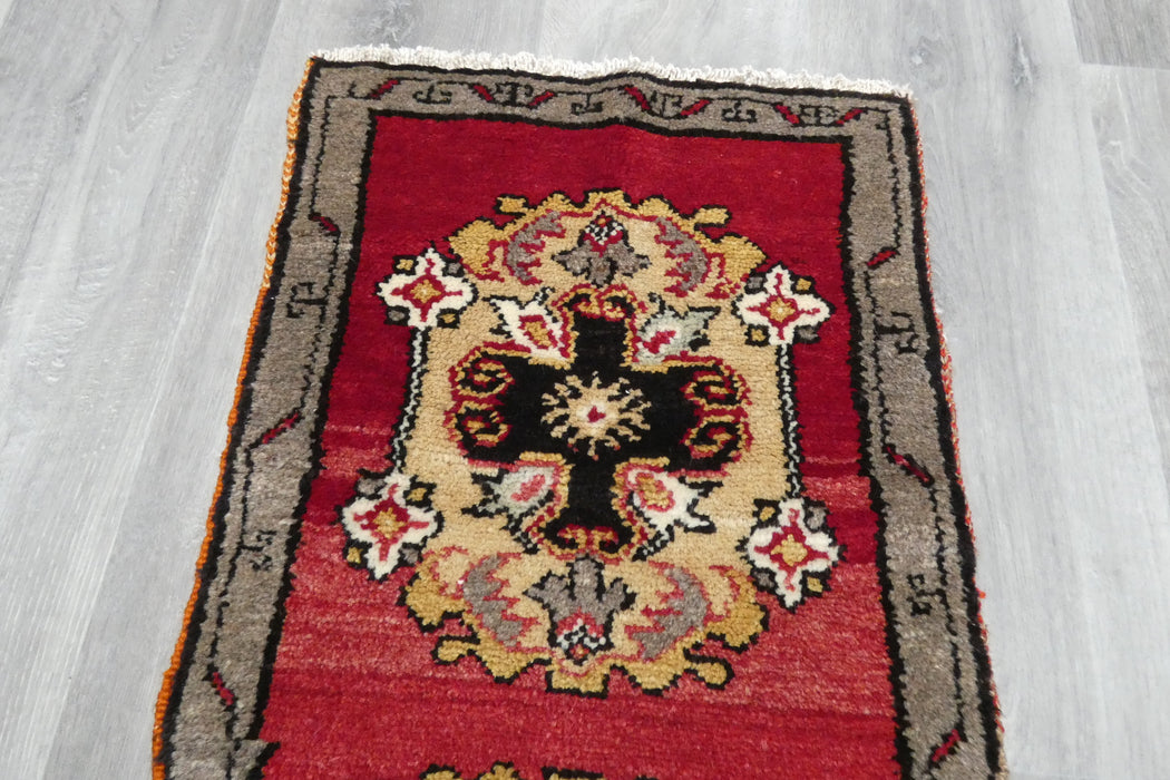 Vintage Turkish Anatolian Tribal Rug  Size: 87 x 44cm- Rugs Direct 