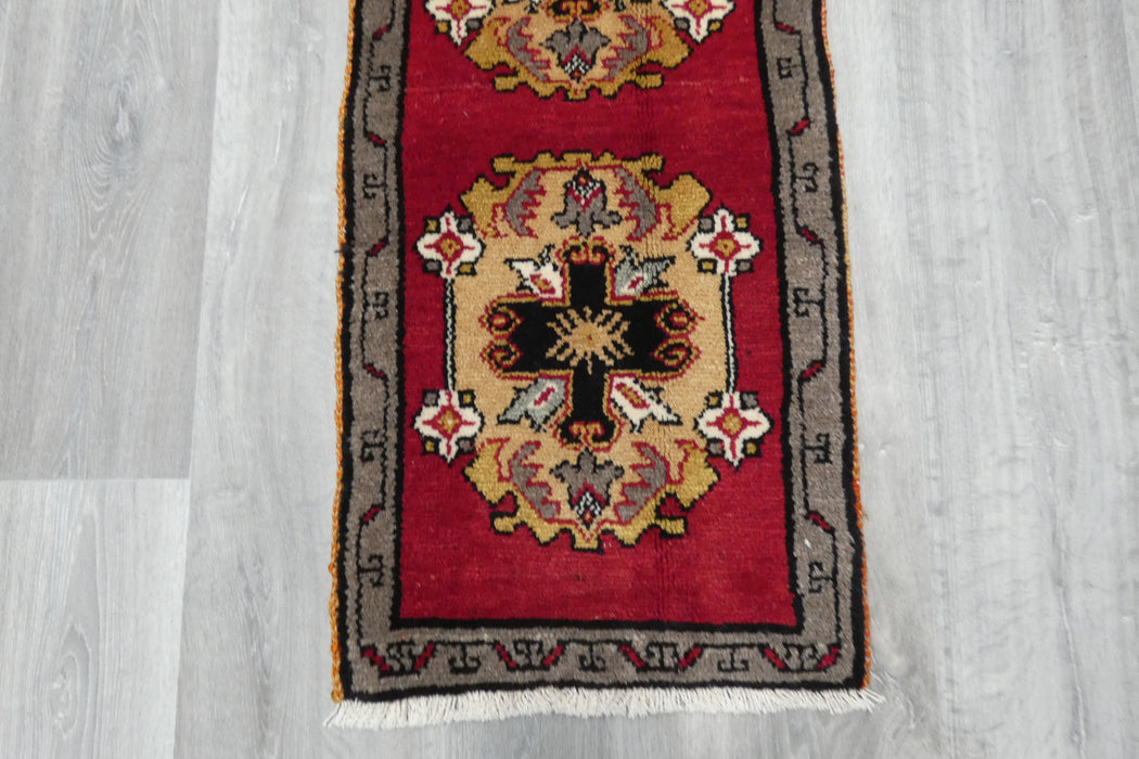 Vintage Turkish Anatolian Tribal Rug  Size: 90 x 43cm- Rugs Direct 