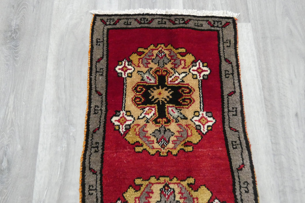 Vintage Turkish Anatolian Tribal Rug  Size: 90 x 43cm- Rugs Direct 