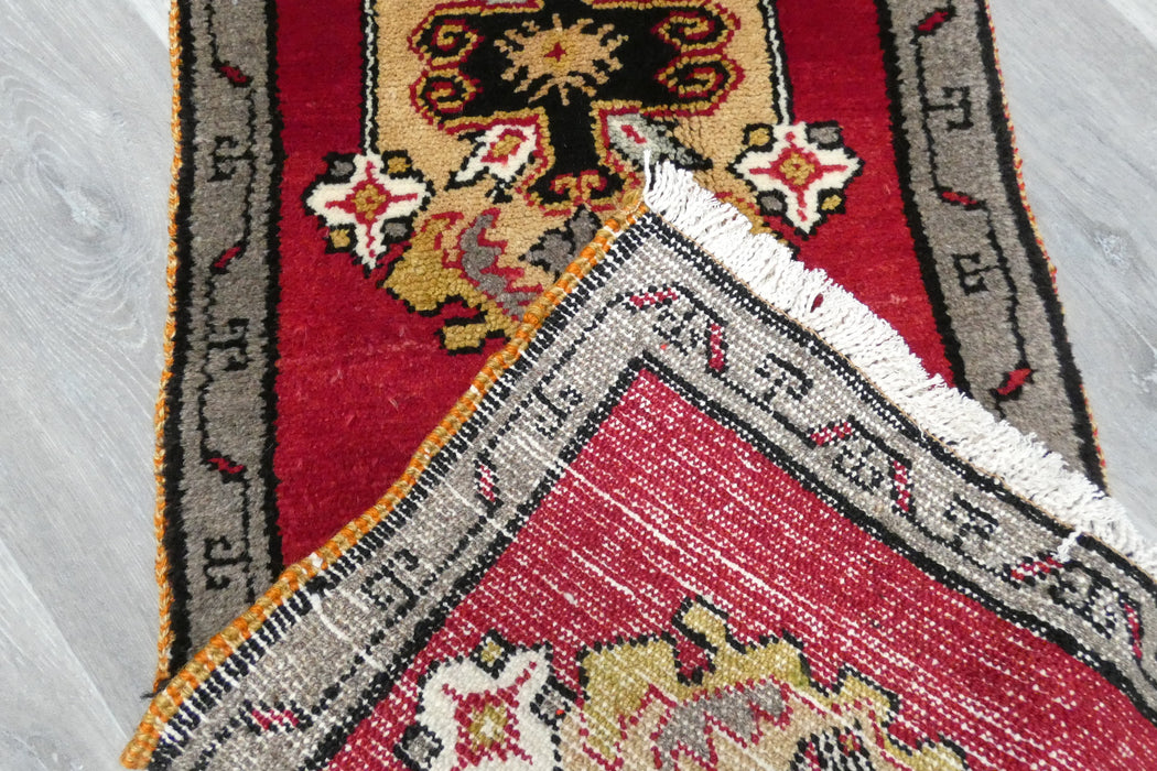 Vintage Turkish Anatolian Tribal Rug  Size: 90 x 43cm- Rugs Direct 