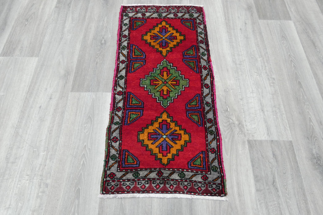 Vintage Turkish Anatolian Tribal Rug  Size: 105 x 50cm- Rugs Direct 