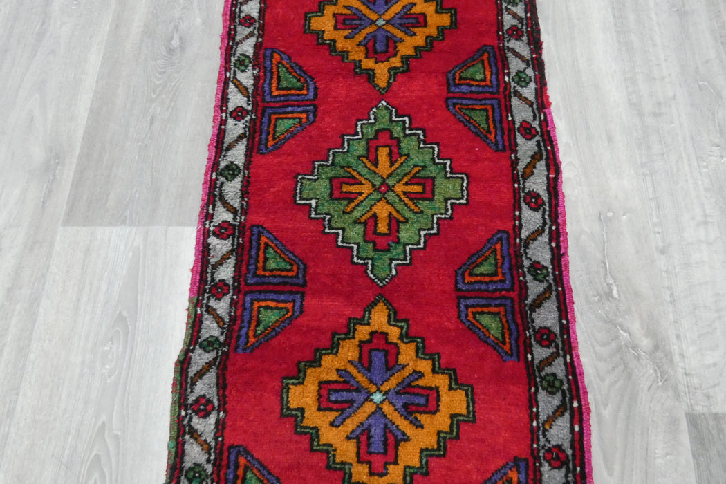 Vintage Turkish Anatolian Tribal Rug  Size: 105 x 50cm- Rugs Direct 