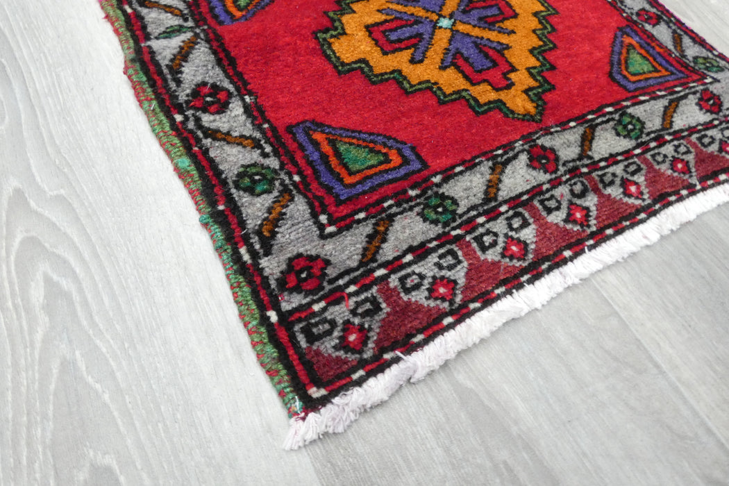 Vintage Turkish Anatolian Tribal Rug  Size: 105 x 50cm- Rugs Direct 