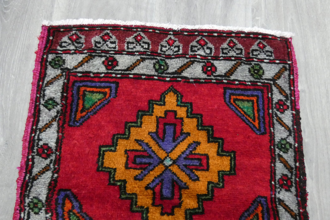 Vintage Turkish Anatolian Tribal Rug  Size: 105 x 50cm- Rugs Direct 