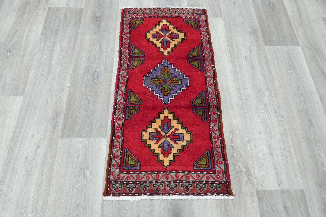 Vintage Turkish Anatolian Tribal Rug  Size: 100 x 50cm- Rugs Direct 