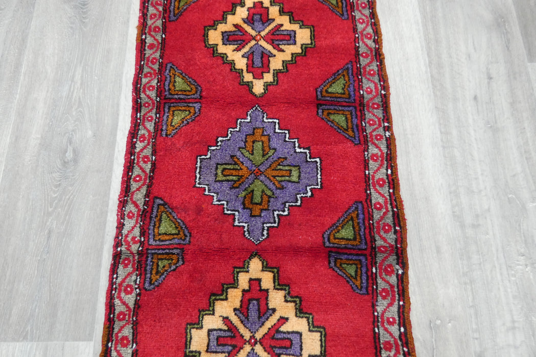 Vintage Turkish Anatolian Tribal Rug  Size: 100 x 50cm- Rugs Direct 