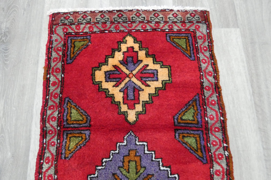 Vintage Turkish Anatolian Tribal Rug  Size: 100 x 50cm- Rugs Direct 