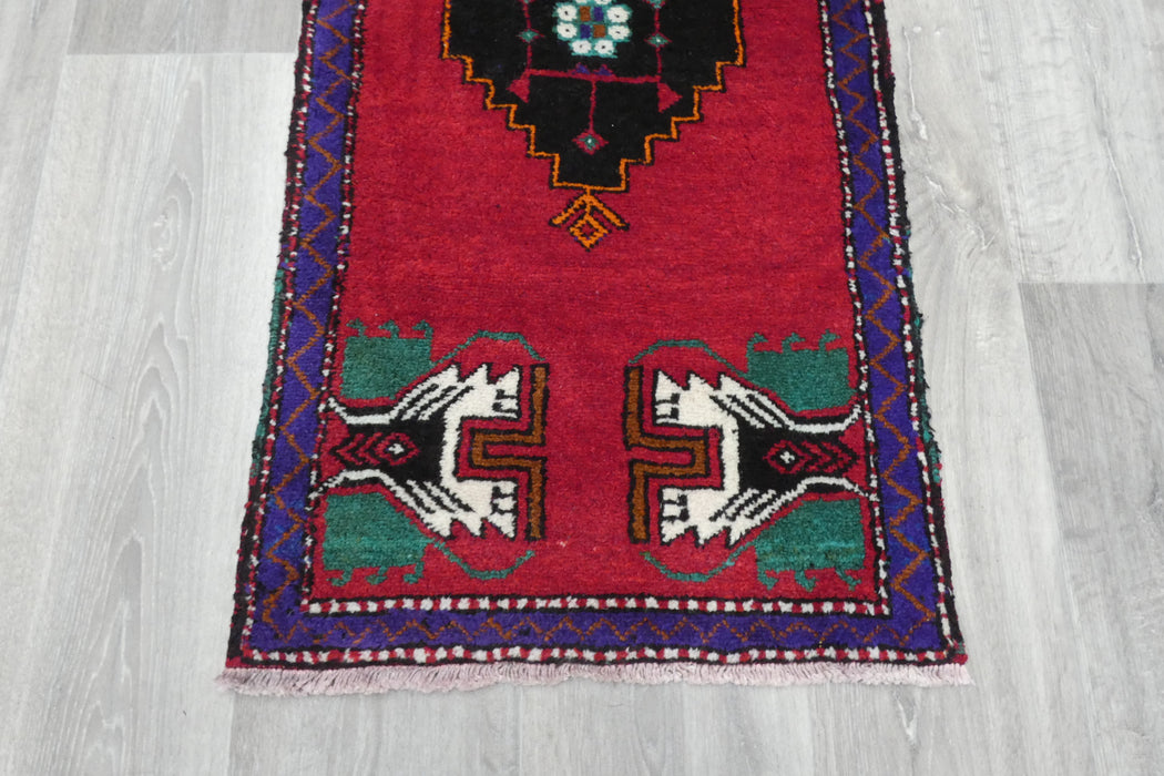 Vintage Turkish Anatolian Tribal Rug  Size: 106 x 52cm- Rugs Direct 