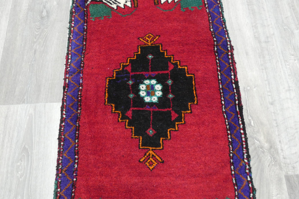 Vintage Turkish Anatolian Tribal Rug  Size: 106 x 52cm- Rugs Direct 