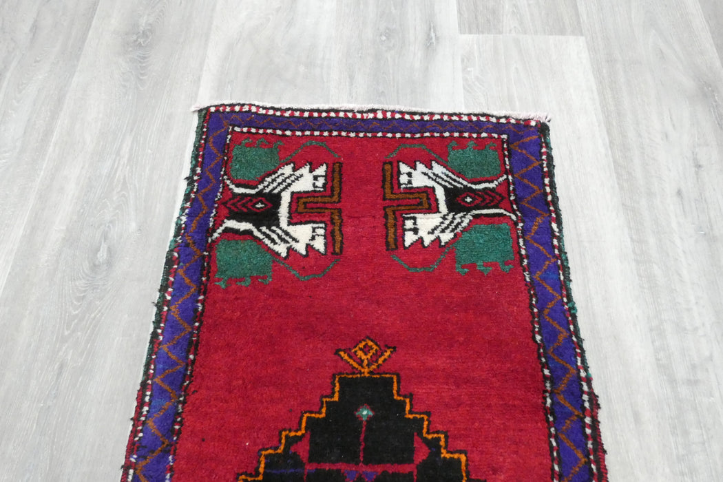 Vintage Turkish Anatolian Tribal Rug  Size: 106 x 52cm- Rugs Direct 