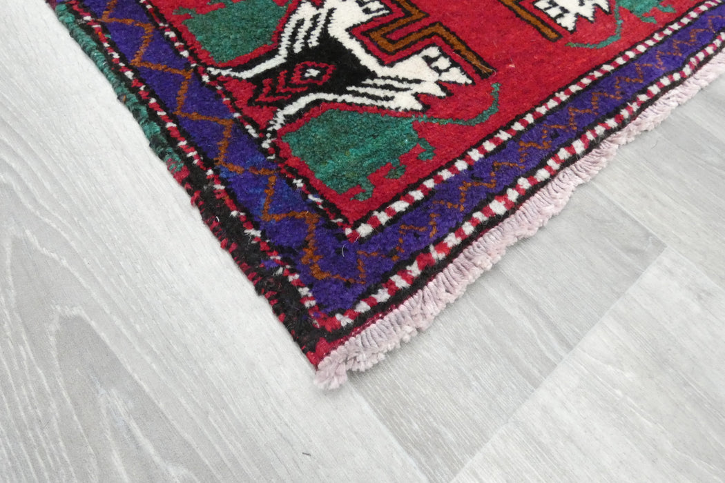 Vintage Turkish Anatolian Tribal Rug  Size: 106 x 52cm- Rugs Direct 