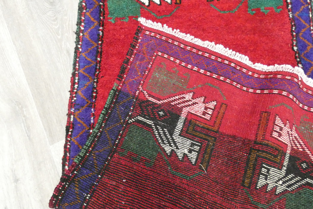 Vintage Turkish Anatolian Tribal Rug  Size: 106 x 52cm- Rugs Direct 