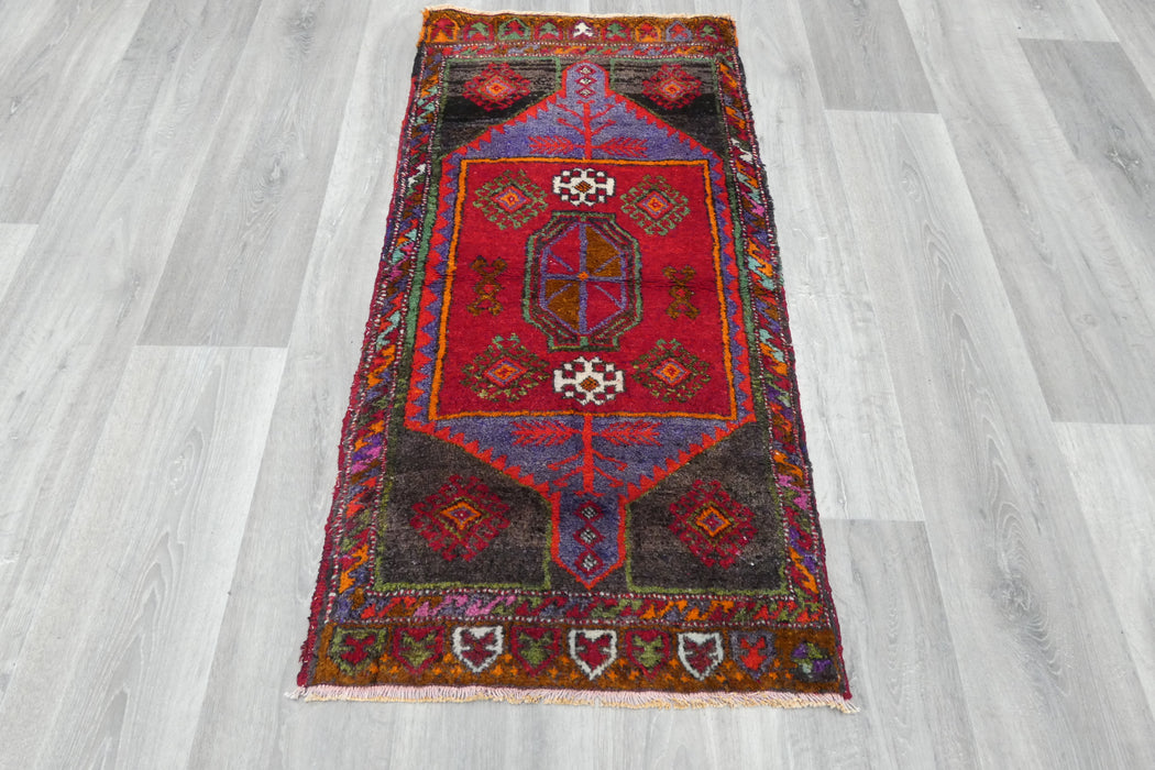 Vintage Turkish Anatolian Tribal Rug  Size: 115 x 58cm-Rugs Direct