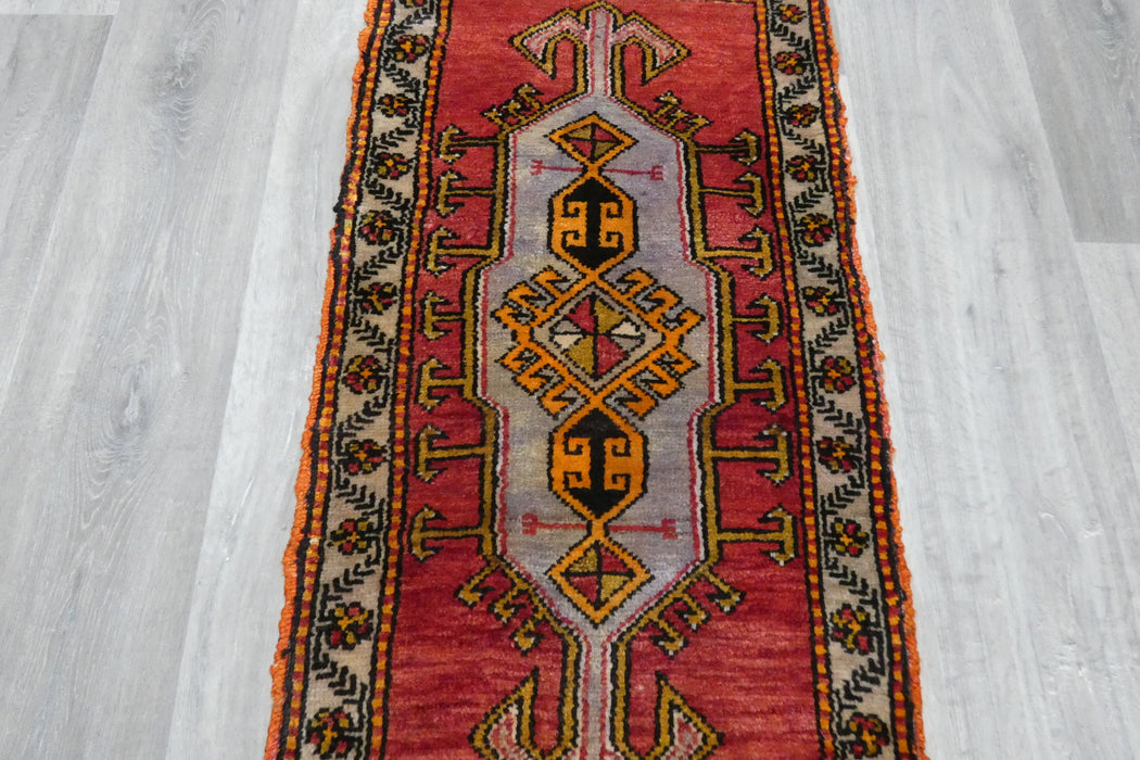 Vintage Turkish Anatolian Tribal Rug  Size: 104 x 52cm- Rugs Direct 
