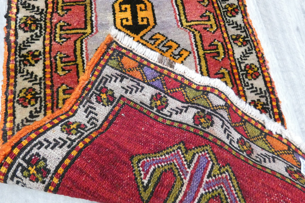 Vintage Turkish Anatolian Tribal Rug  Size: 104 x 52cm- Rugs Direct 