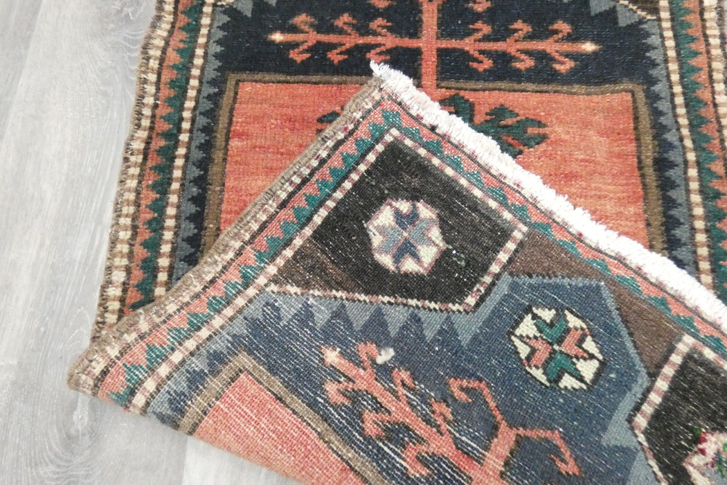 Vintage Hand Knotted Anatolian Turkish Rug Size: 90 x 52cm- Rugs Direct 