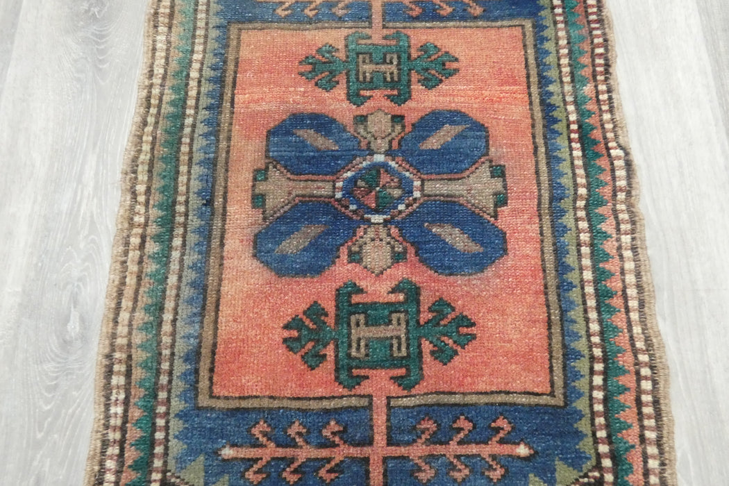 Vintage Hand Knotted Anatolian Turkish Rug Size: 94 x 54cm- Rugs Direct 