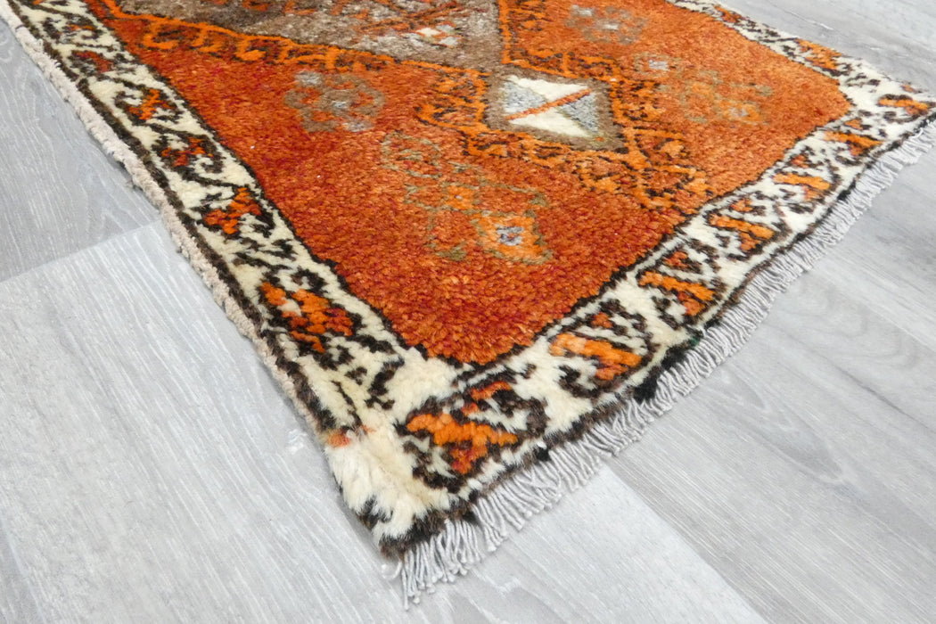 Vintage Hand Knotted Anatolian Turkish Rug Size: 130 x 54cm- Rugs Direct 