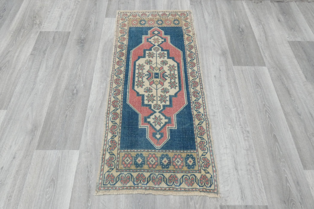 Vintage Hand Knotted Anatolian Turkish Rug Size: 117 x 52cm- Rugs Direct 