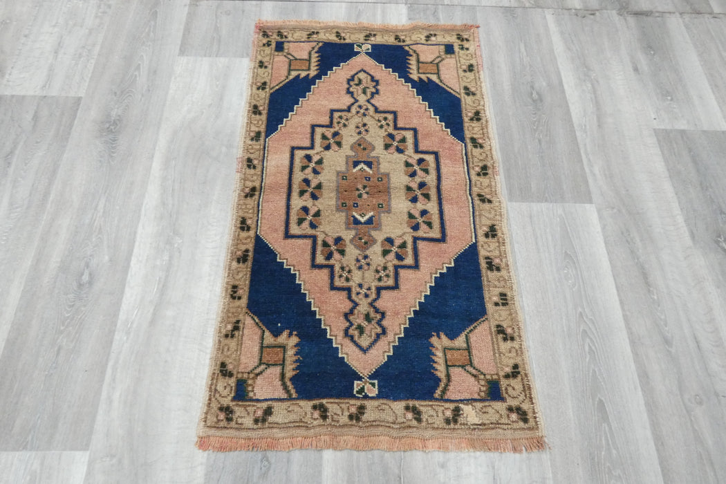 Vintage Hand Knotted Anatolian Turkish Rug Size: 101 x 60cm- Rugs Direct 