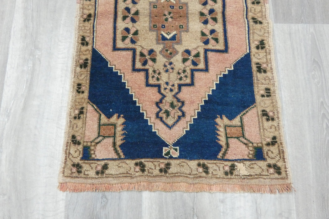 Vintage Hand Knotted Anatolian Turkish Rug Size: 101 x 60cm- Rugs Direct 