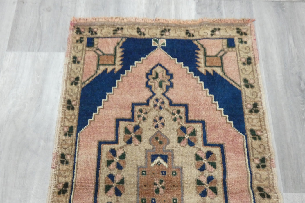 Vintage Hand Knotted Anatolian Turkish Rug Size: 101 x 60cm- Rugs Direct 
