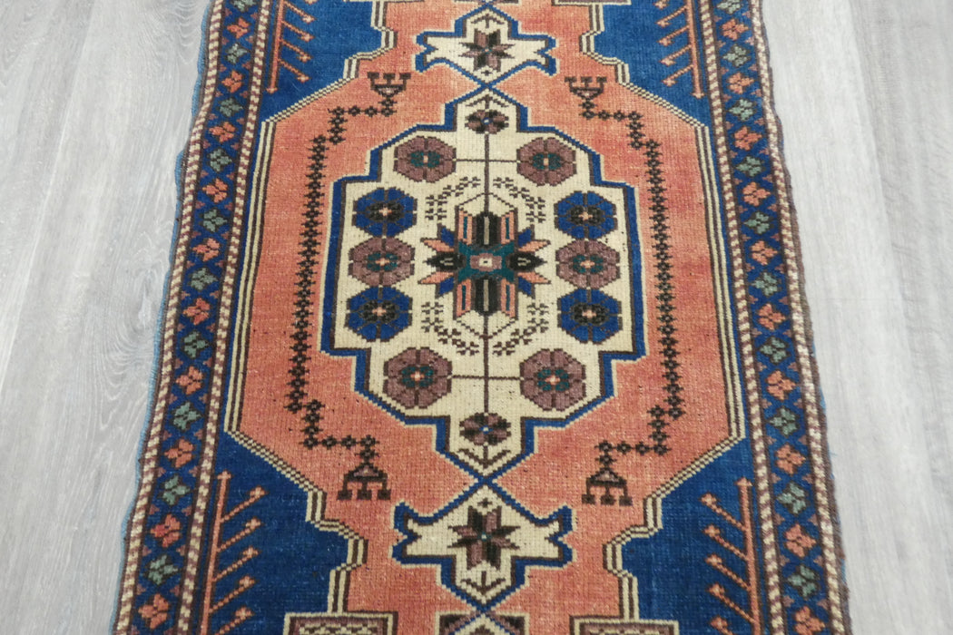 Vintage Hand Knotted Anatolian Turkish Rug Size: 96 x 58cm- Rugs Direct 