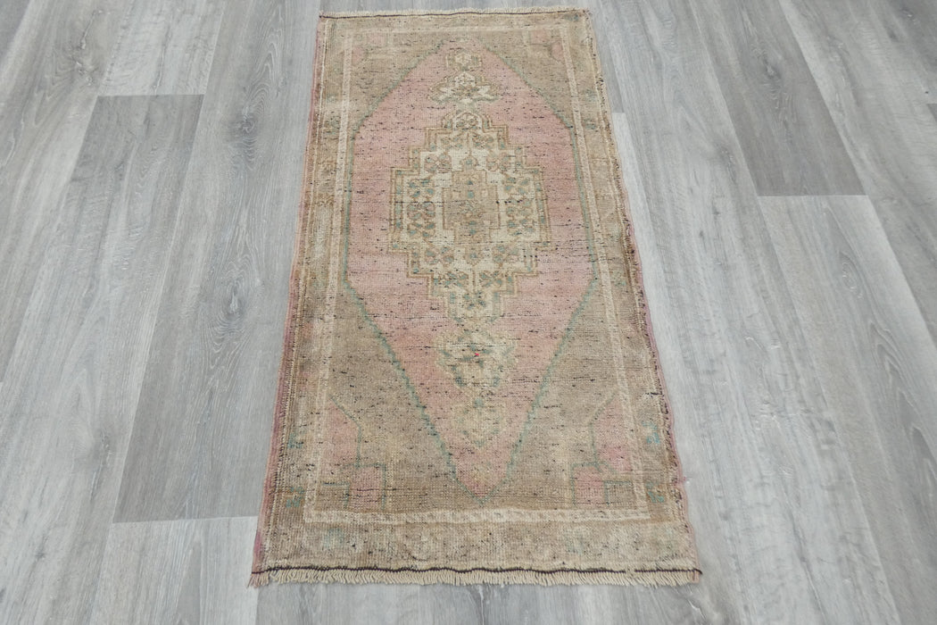 Vintage Hand Knotted Anatolian Turkish Rug Size: 107 x 57cm- Rugs Direct 