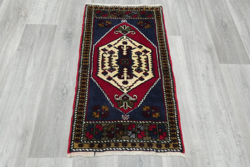 Vintage Hand Knotted Anatolian Turkish Rug Size: 93 x 54cm- Rugs Direct 