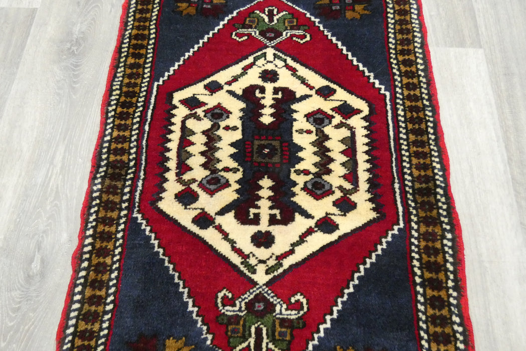 Vintage Hand Knotted Anatolian Turkish Rug Size: 93 x 54cm- Rugs Direct 
