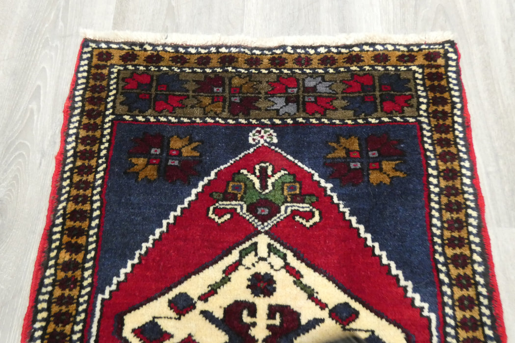 Vintage Hand Knotted Anatolian Turkish Rug Size: 93 x 54cm- Rugs Direct 