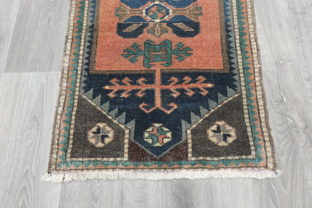 Vintage Hand Knotted Anatolian Turkish Rug Size: 87 x 54cm- Rugs Direct 