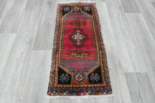 Vintage Hand Knotted Anatolian Turkish Rug Size: 110 x 50cm- Rugs Direct 