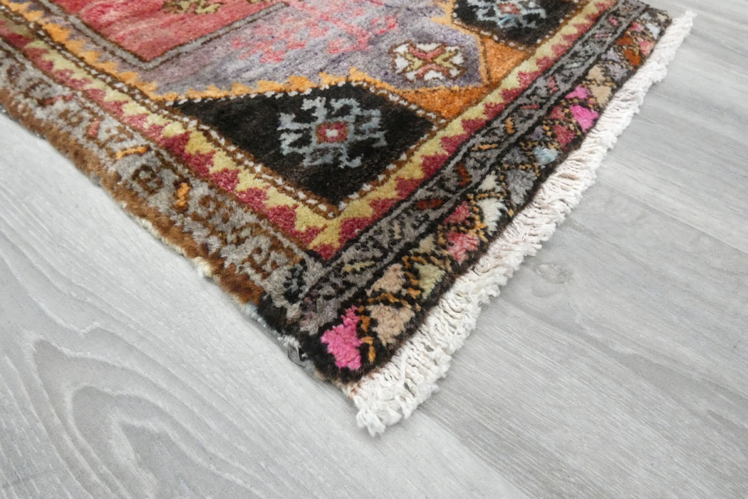 Vintage Hand Knotted Anatolian Turkish Rug Size: 110 x 50cm