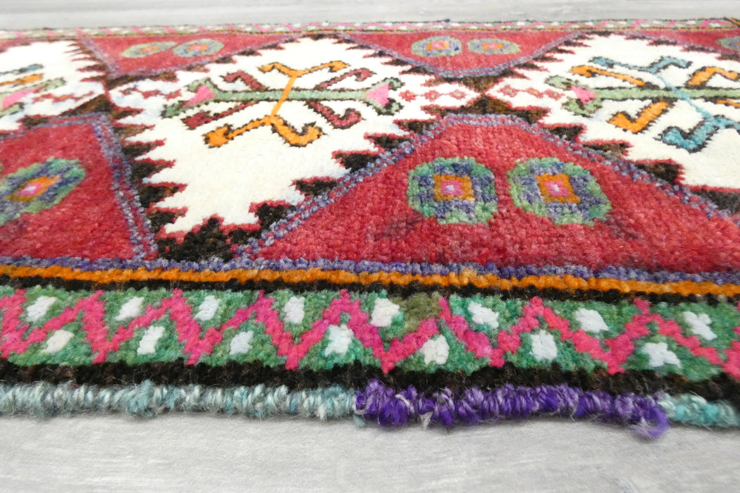 Vintage Hand Knotted Anatolian Turkish Rug Size: 86 x 42cm- Rugs Direct 