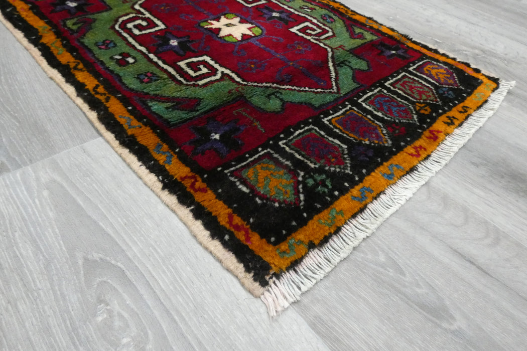 Vintage Hand Knotted Anatolian Turkish Rug Size: 112 x 50cm- Rugs Direct 