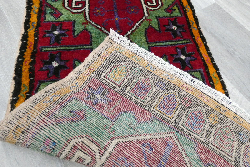 Vintage Hand Knotted Anatolian Turkish Rug Size: 112 x 50cm- Rugs Direct 