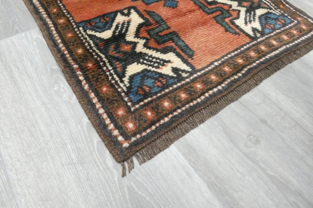 Vintage Hand Knotted Anatolian Turkish Rug Size: 92 x 58cm- Rugs Direct 